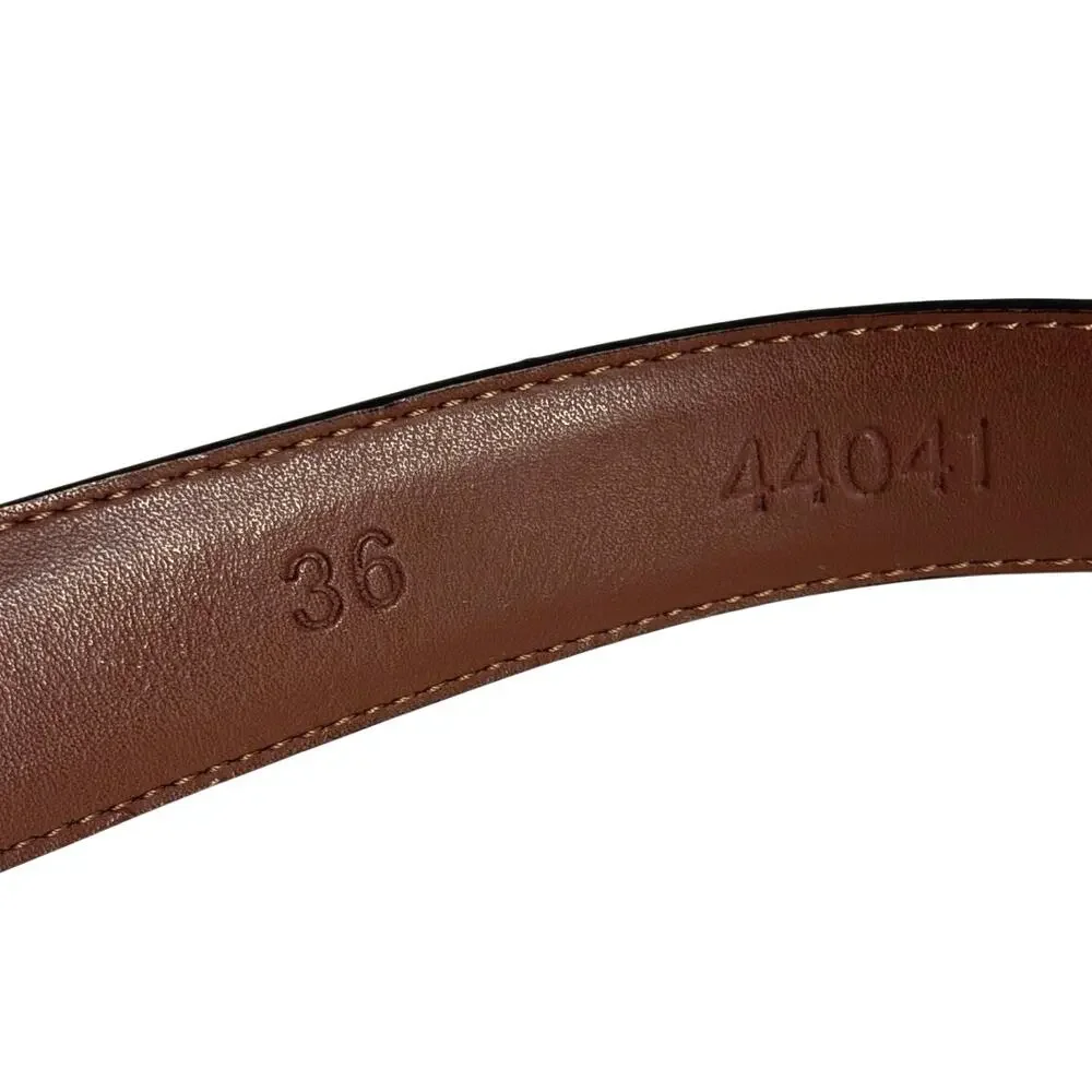 Johnston and Murphy brown kipskin leather silver buckle men’s belt size 36